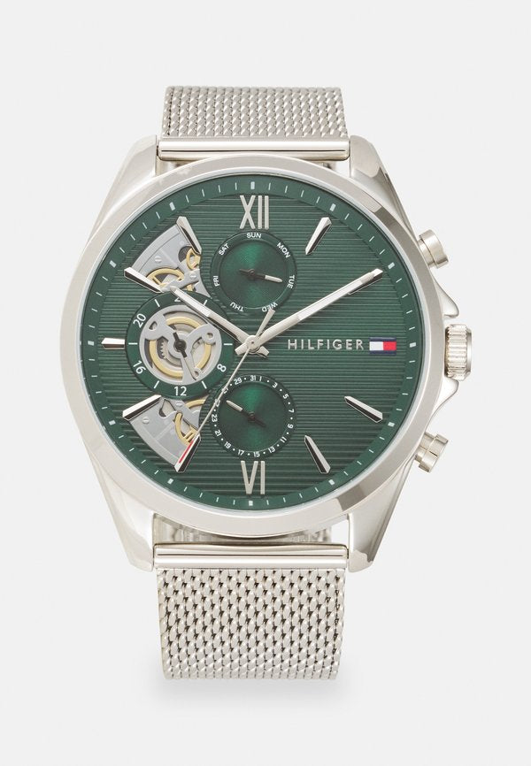 Tommy Hilfiger BAKER - Watch - silver-coloured/green