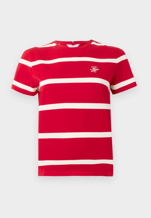 Tommy Hilfiger LOGO EMBROIDERY JERSEY CREW NECK T-SHIRT - Basic T-shirt - red