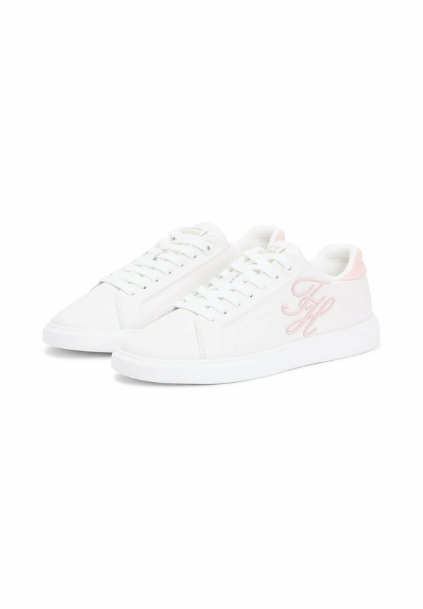 Tommy Hilfiger HILFIGER ICON LEATHER LOGO EMBROIDERY COURT TRAINERS