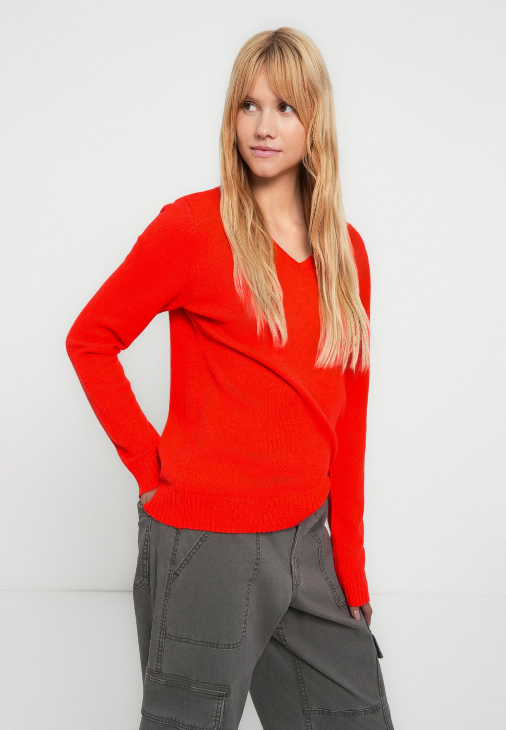 VILA VIRIL V-NECK L/S KNIT TOP - NOOS