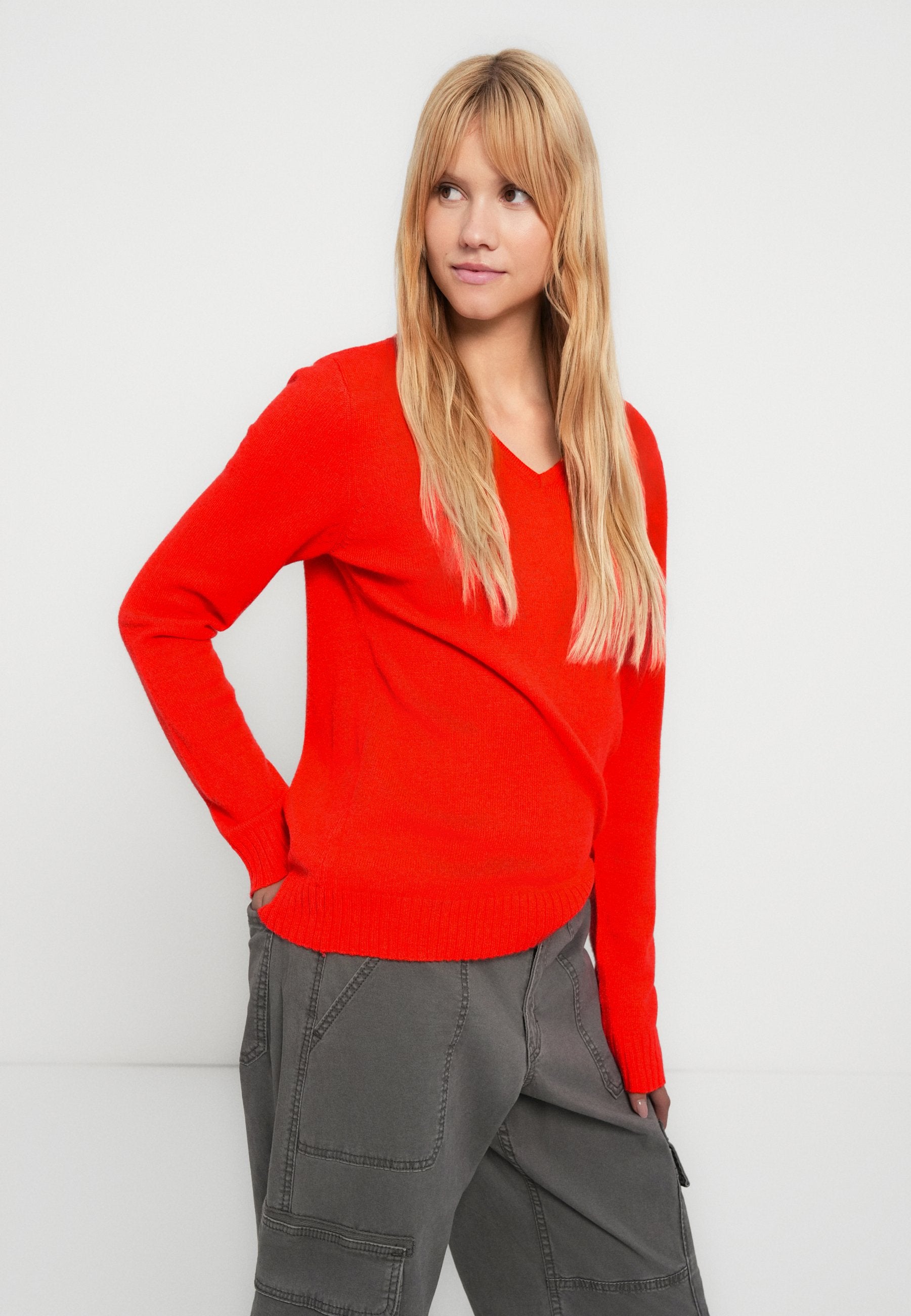 VILA VIRIL V-NECK L/S KNIT TOP - NOOS