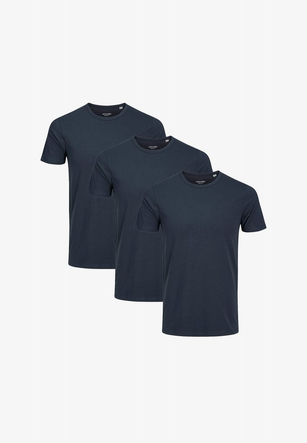 Jack & Jones 3ER PACK - Basic T-shirt - navy blue