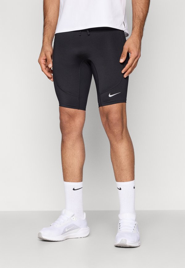 Nike Performance STRIDE HALF  - Short running tights - black/reflective silver-coloured