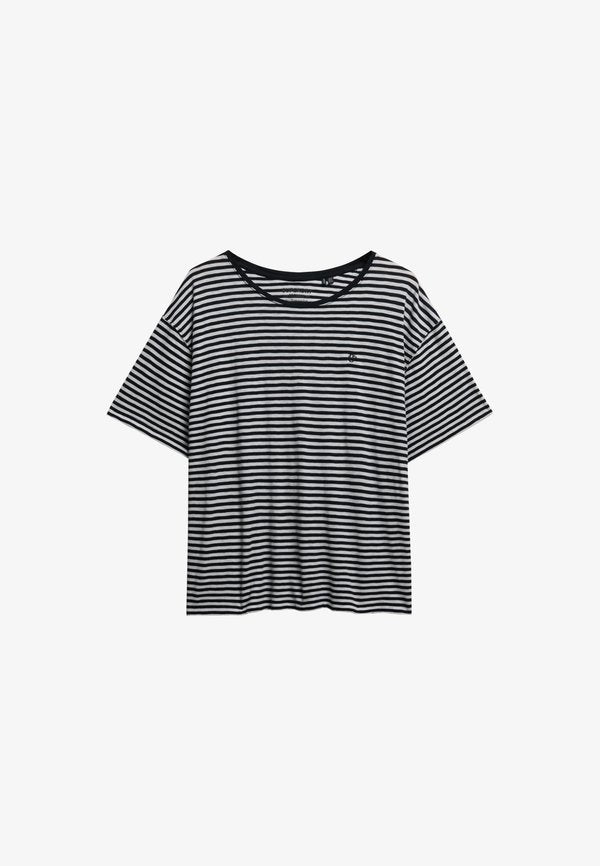 Superdry & Co STUDIOS DROPPED SHOULDER - Basic T-shirt - black white stripe