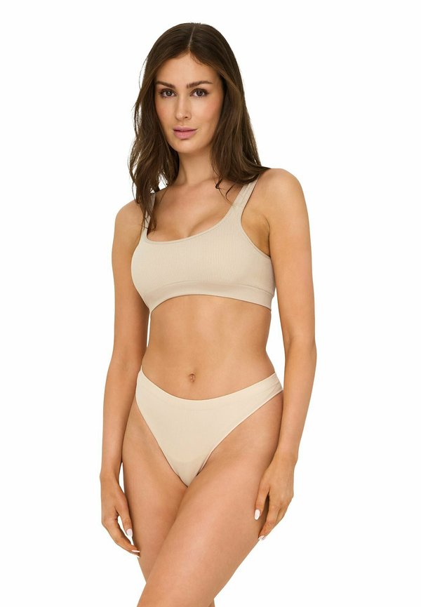 ONLY 6ER PACK - VICKY - Thong - schwarz/beige