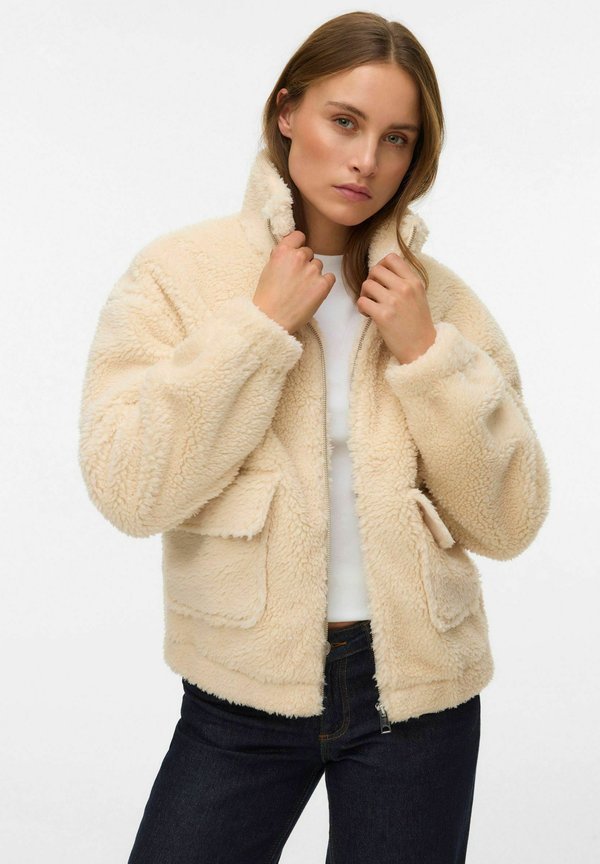 Vero Moda Teddy VMVIRAMIE - Fleece jacket - oatmeal