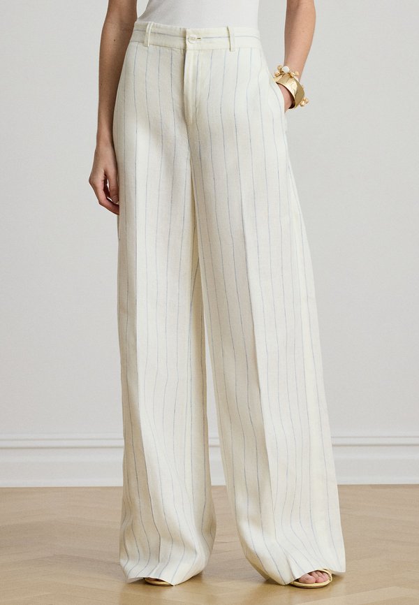 Lauren Ralph Lauren STRIPED LINEN WIDE-LEG PANT
