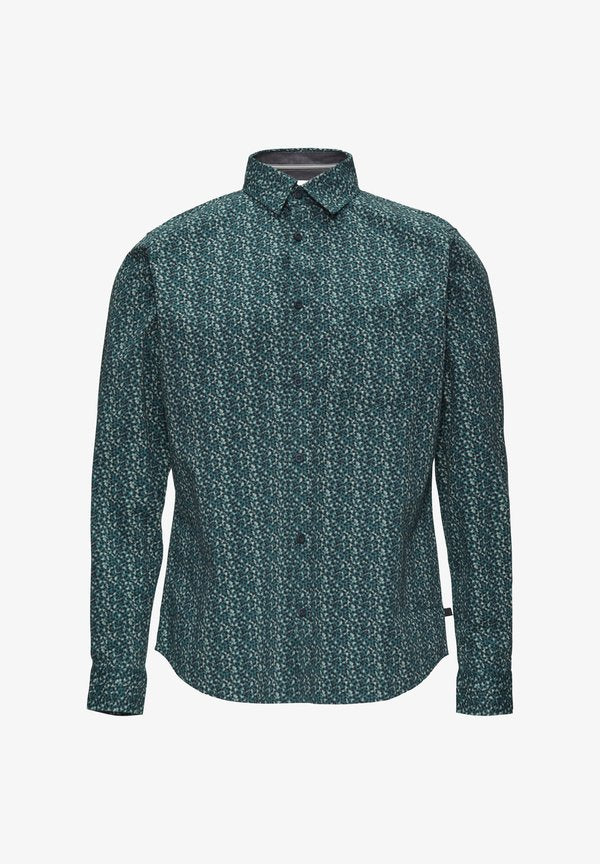 s.Oliver GEMUSTERTES HEMD IM SLIM FIT - Shirt - petrol