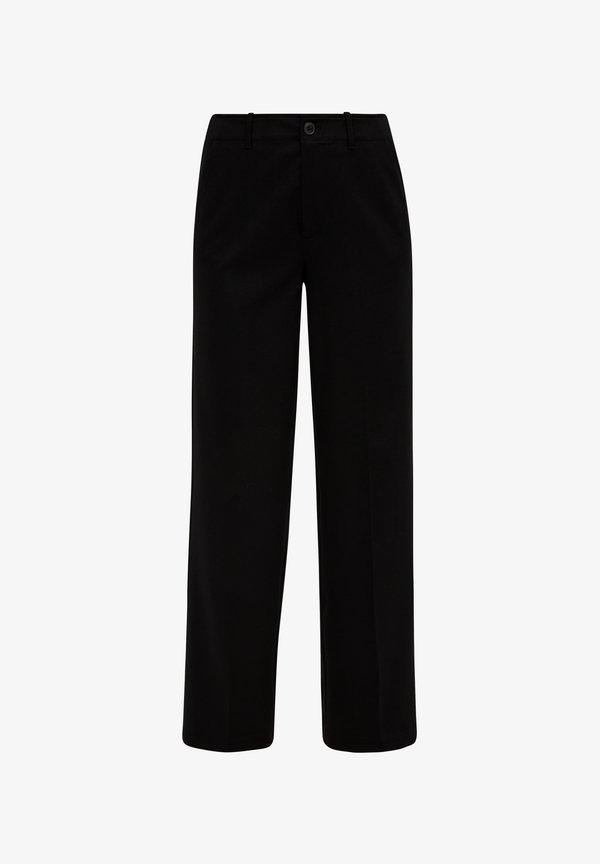 s.Oliver REGULAR MIT FALTE - Trousers - schwarz