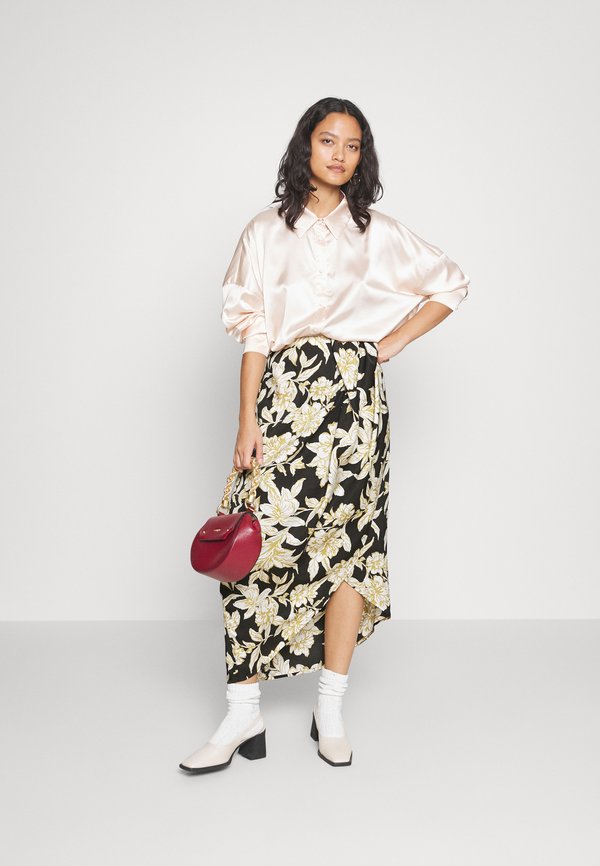 IN THE STYLE TERRIE MCEVOY FLORAL PRINT DRAPED FRONT MIDI