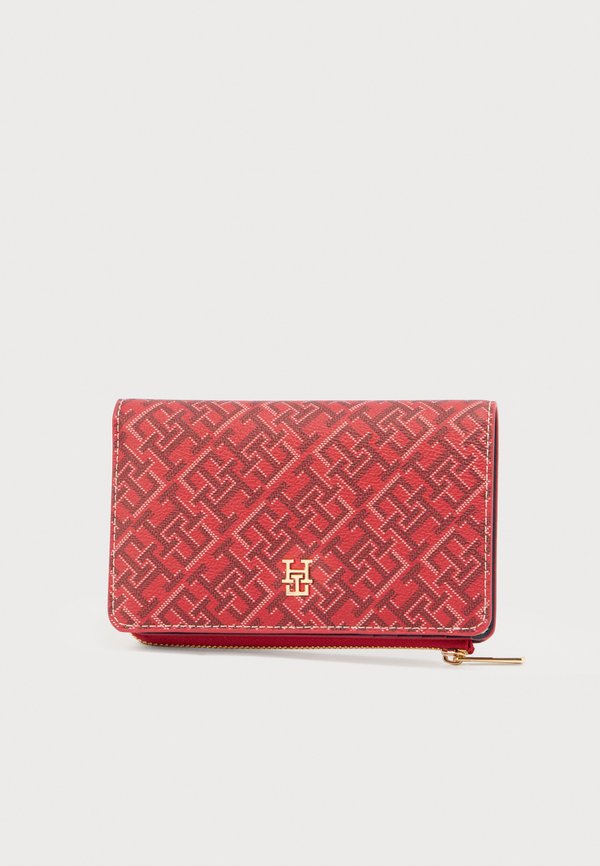 Tommy Hilfiger HILFIGER ICON TH MONOPLAY BIFOLD WALLET - Wallet - red mix