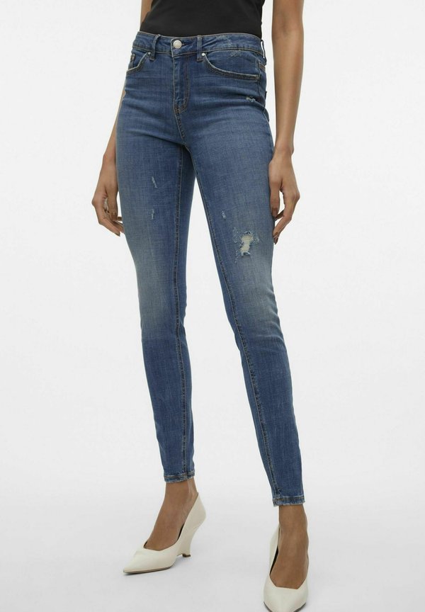Vero Moda Skinny fit VMFLASH Mid rise - Slim fit jeans - medium blue denim