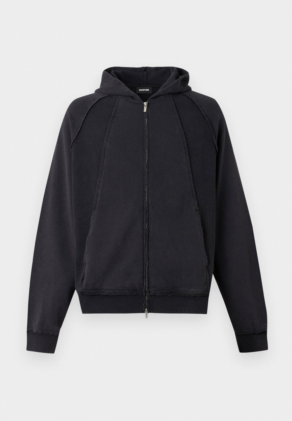 YOURTURN LOOSE FIT REVERSE SEAMS ZIP-UP HOODIE