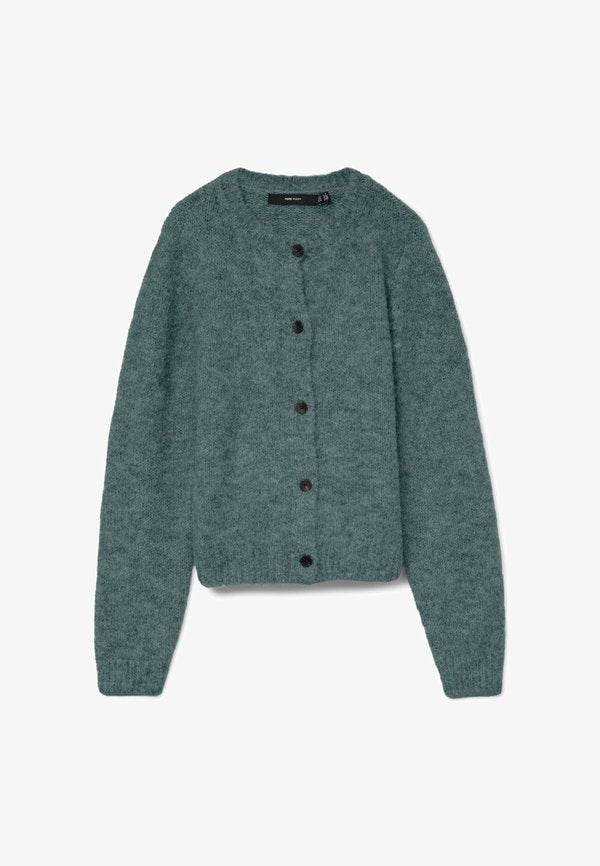 Vero Moda VMNOVAH O NECK BUTTON CARDI - Cardigan - balsam green