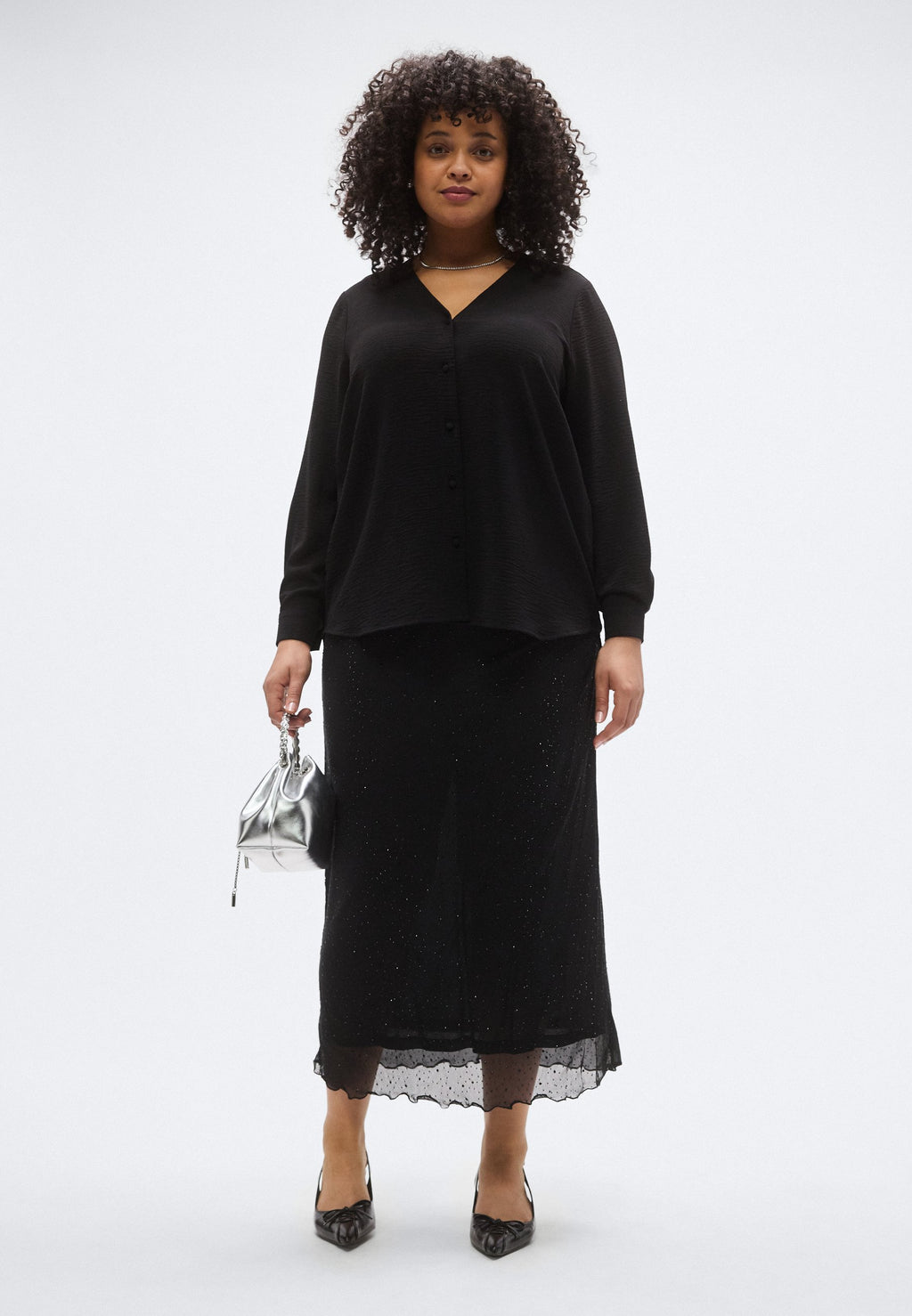 ONLY Carmakoma CARJANA METTE LIFE V NECK SHIRT