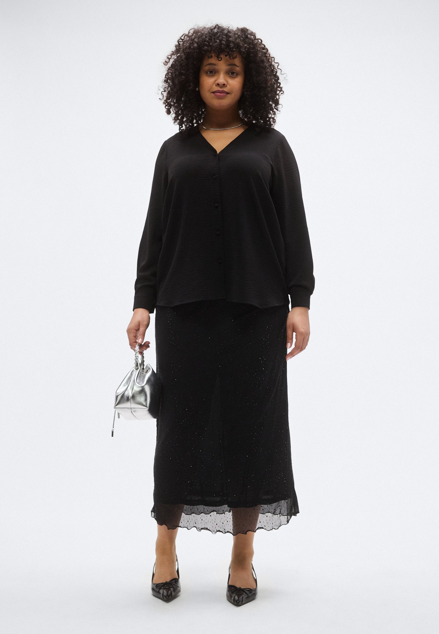 ONLY Carmakoma CARJANA METTE LIFE V NECK SHIRT