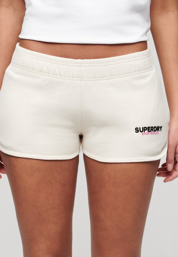 Superdry & Co LOGO RACER  - Tracksuit bottoms - rice white