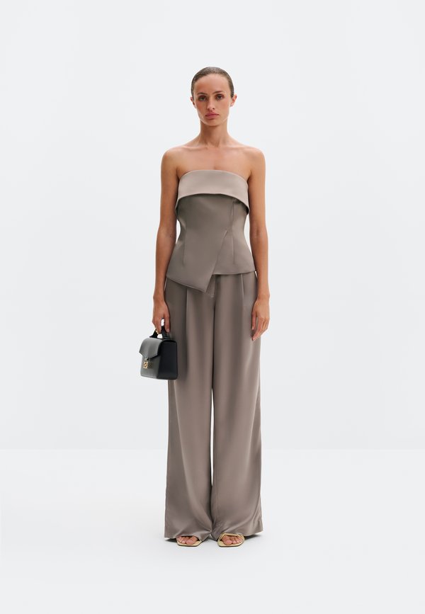 Malina LOU ASYMMETRIC BANDEAU SATIN TOP