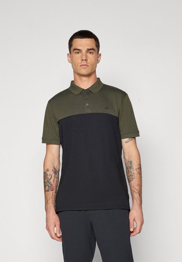 Calvin Klein Golf COLOUR BLOCK - Polo shirt - olive marl/black