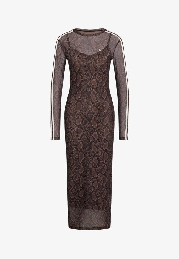 adidas Originals SNAKE PRINT MAXI - Day dress - earth strata   aurora coffee