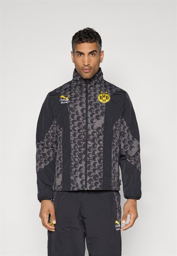 Puma KIDSUPER BVB REVERSIBLE JACKET - Club wear - black/faster yellow