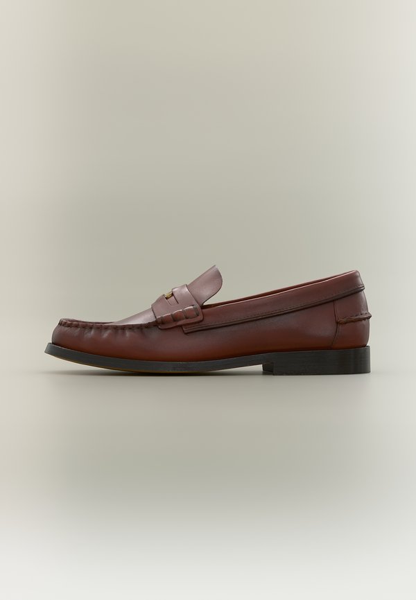 Tommy Hilfiger LEATHER PENNY LOAFERS - Slip-ons - cherry chestnut