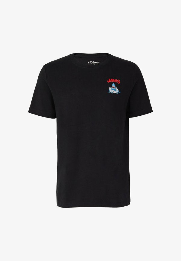 s.Oliver AUS HEAVY MIT JAWS© UCS LLC ARTWORK - Print T-shirt - schwarz