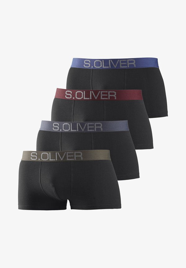 s.Oliver HIPSTER 4 PACK - Trunks - schwarz khaki  schwarz bordeaux schwarz anthrazit schwarz blau