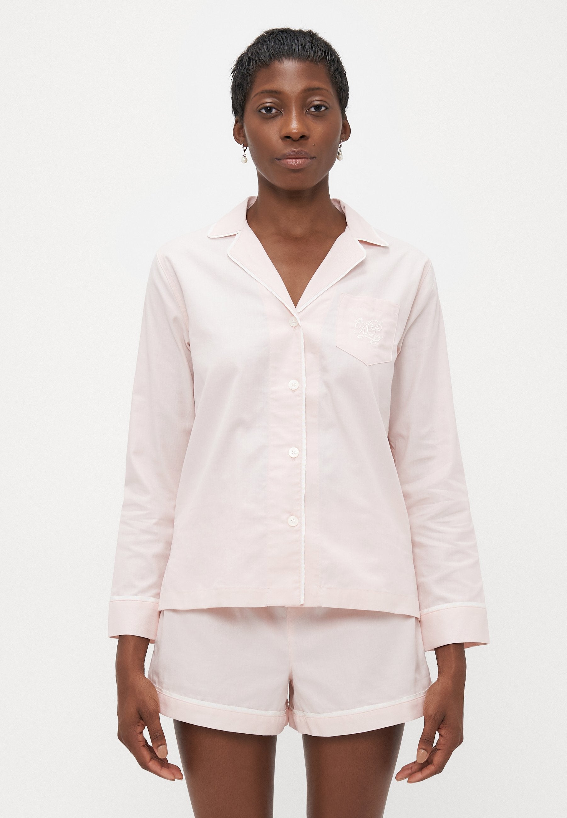 Lauren Ralph Lauren HERRINGBONE NOTCH COLLAR PAJAMA SET
