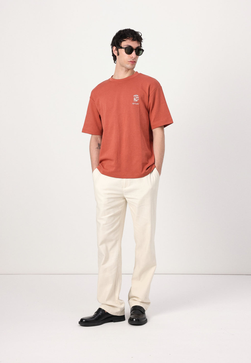 Selected SLHLOOSEOSCAR GRAPHIC O NECK TEE