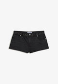 Bershka STUDDED TWILL SHORTS 01723335 - Denim shorts - dark grey