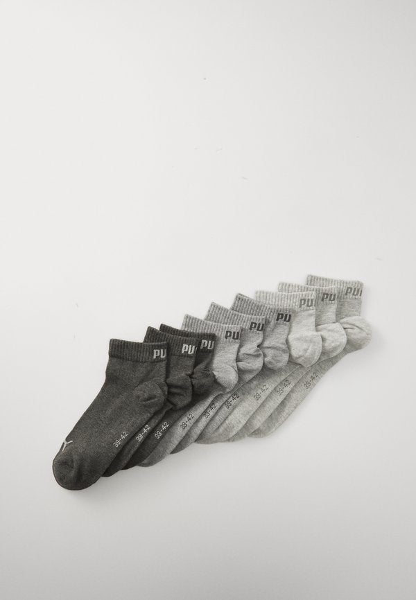 Puma QUARTER PLAIN UNISEX 9 PACK - Sports socks - anthraci/lmel grey