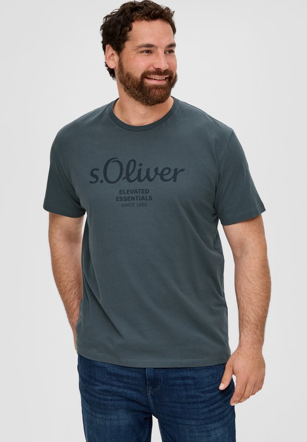 s.Oliver Print T-shirt - schiefergrau