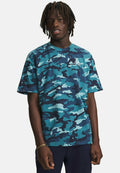 Under Armour ATHLETIC DEPARTMENT PRINTED HEAVYWEIGHT - Print T-shirt - wham blue