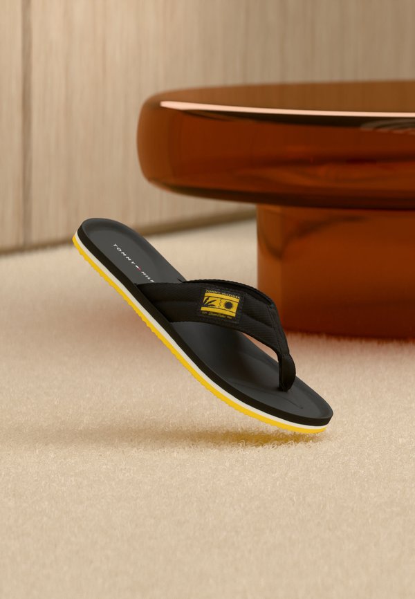 Tommy Hilfiger COMFORT PATCH BEACH - T-bar sandals - black