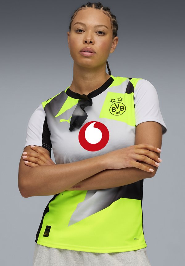 Puma BVB AWAY JERSEY REPLICA W - Print T-shirt - silver mist/yellow alert