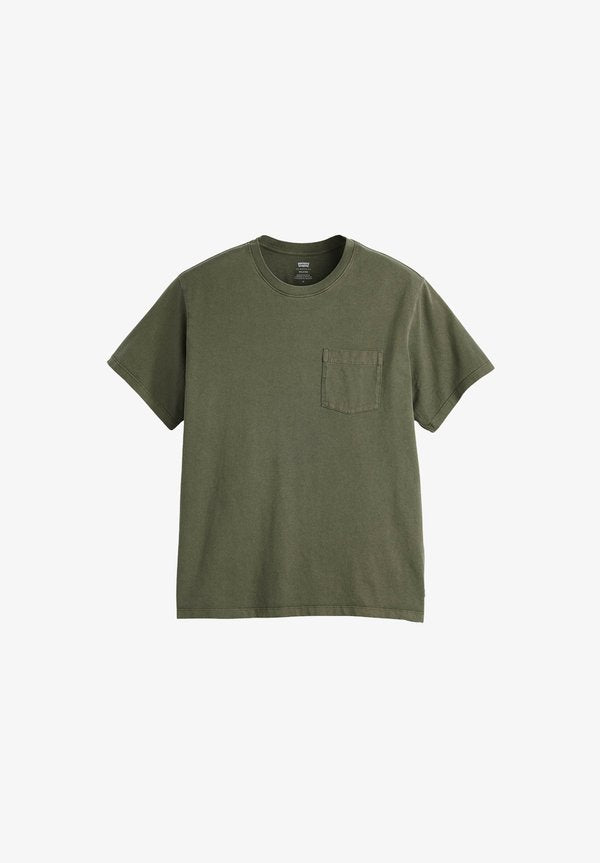 Levi's® RELAXED POCKET TEE - Basic T-shirt - garment dye fa- greens