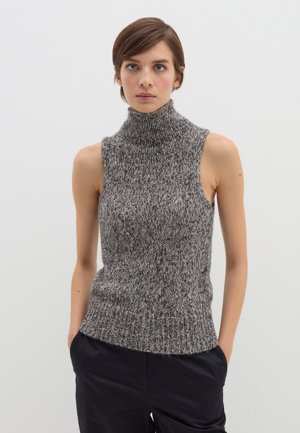 Stefanel MOULINÉ-EFFECT TANK WITH HIGH NECK