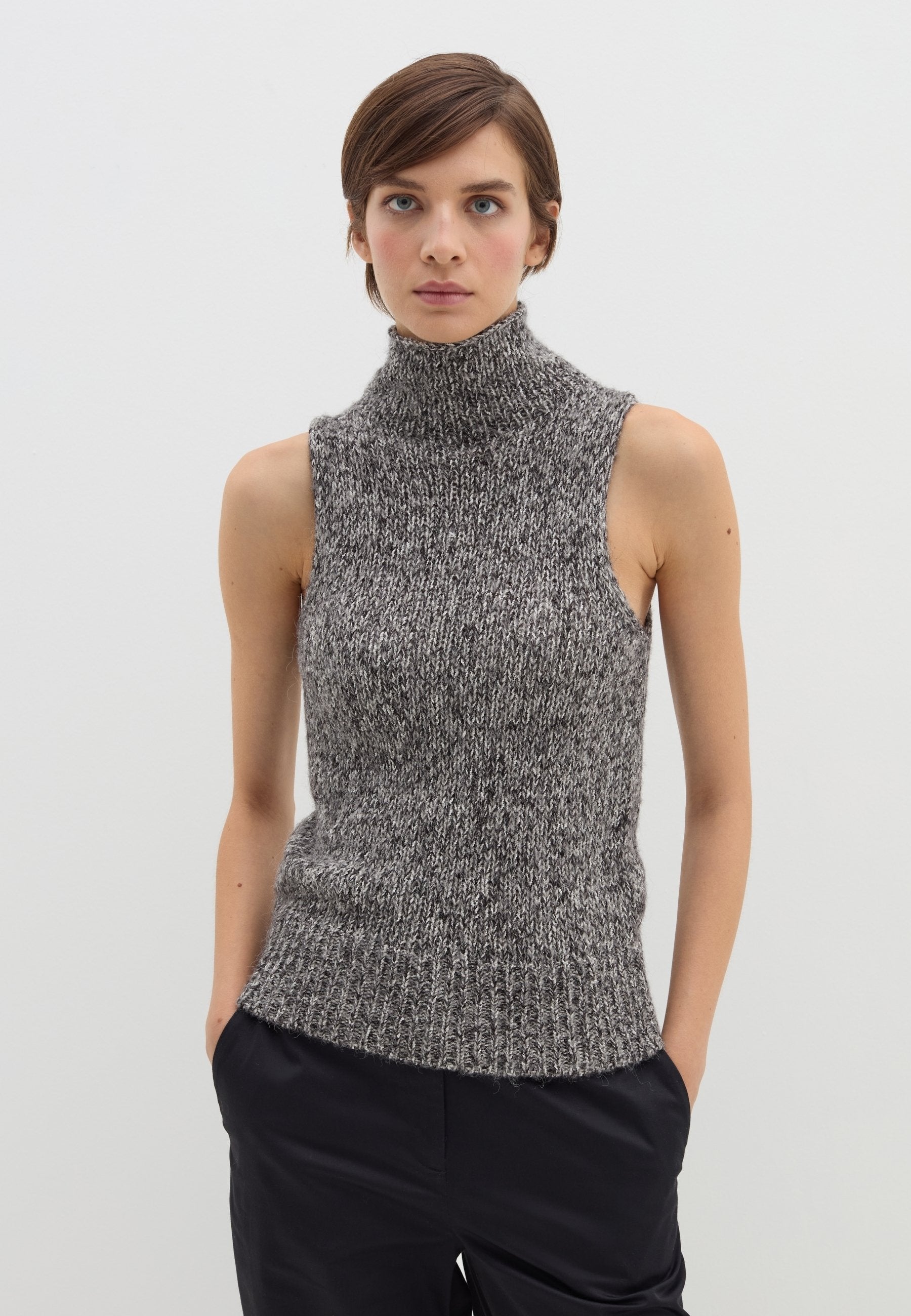 Stefanel MOULINÉ-EFFECT TANK WITH HIGH NECK
