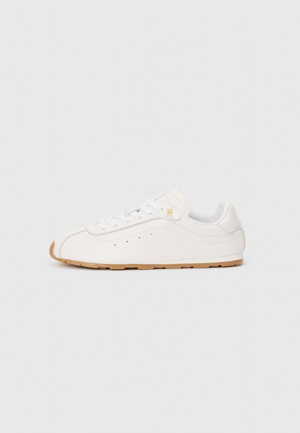 Tommy Hilfiger TH MONOGRAM LOW PROFILE LEATHER TRAINERS - Trainers - white