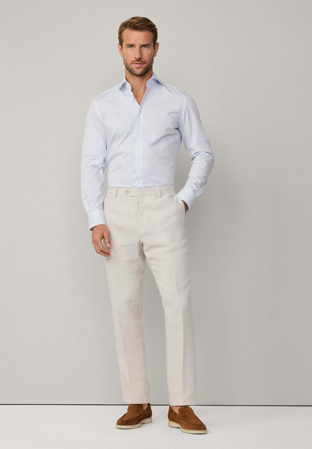 Hackett London SLIM FIT KENSINGTON LINEN CHINO