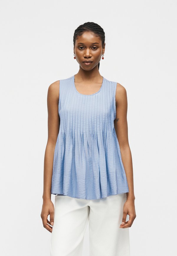 Vero Moda VMFRIDA O NECK PLEAT - Top - cashmere blue