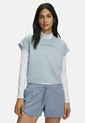 Under Armour ICON WORDMARK CUT OFF - Print T-shirt - blue fog