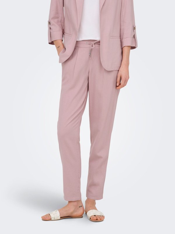 ONLY ONLGOA-POPTRASH Comfort Fit Linen - Trousers - burnished lilac
