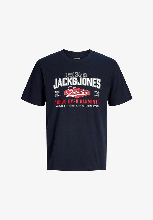 Jack & Jones T-SHIRT PLUS SIZE LOGO T-SHIRT - Print T-shirt - navy blazer