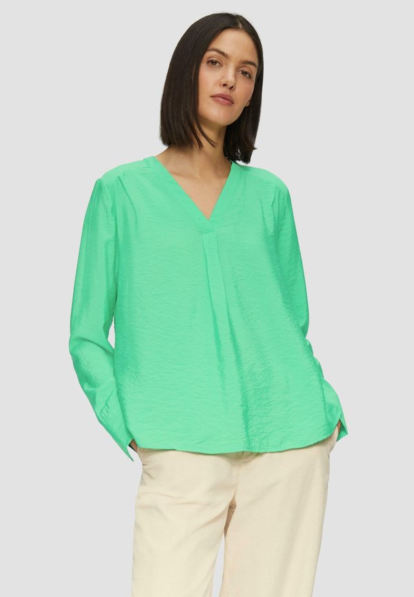 s.Oliver STRUKTURIERTE MIT V-AUSSCHNITT - Blouse - limettengrün