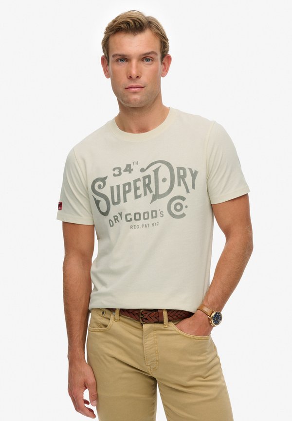 Superdry & Co HERITAGE BRAND  - Print T-shirt - riff white