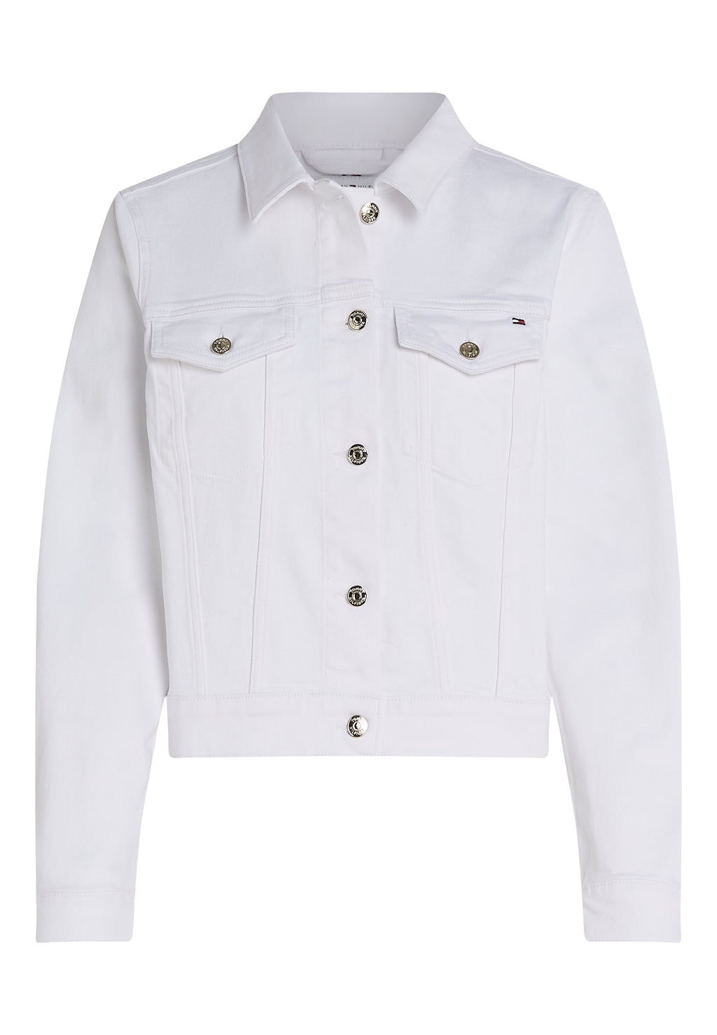 SLIM WHITE DENIM TRUCKER JACKET Media 1