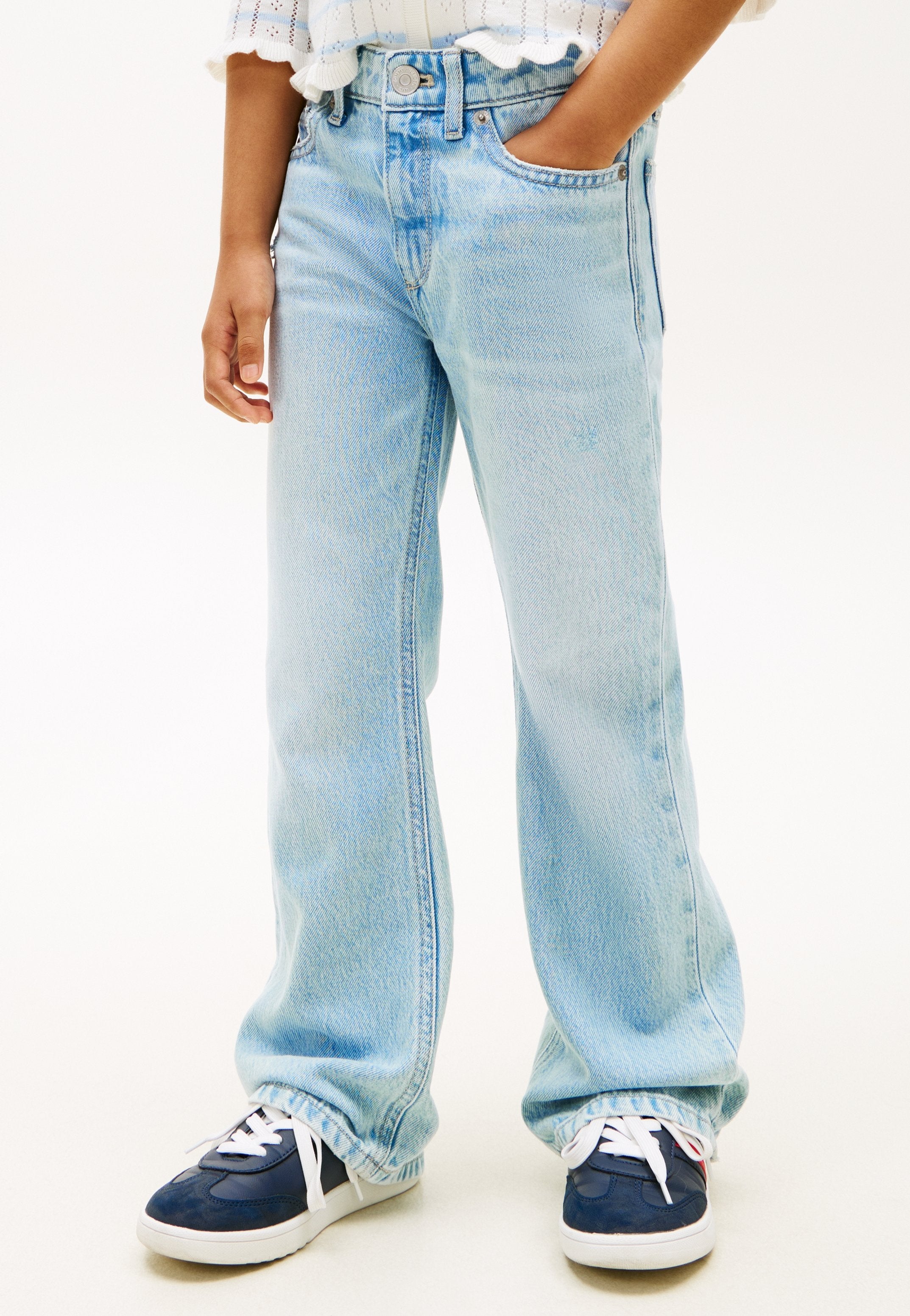 DISTRESSED FLARED LEG JEANS Media 3