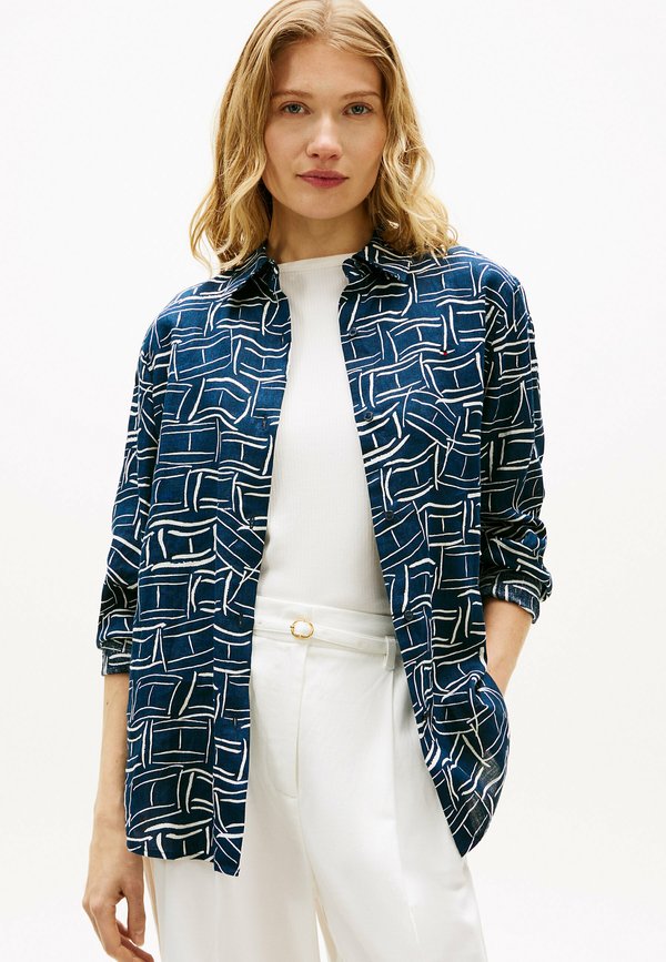Tommy Hilfiger SHIRT - Button-down blouse - flag feathers dark night navy